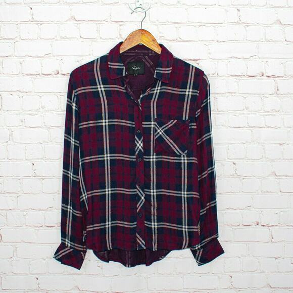 Rails Gemini Button up Flannel Shirt Metallic Plaid Women's Size Small - Picture 1 of 9